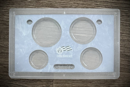 Light Blue Empty Plastic Case Holds 4 Coins Lot of 10 From US MINT Proof Sets1