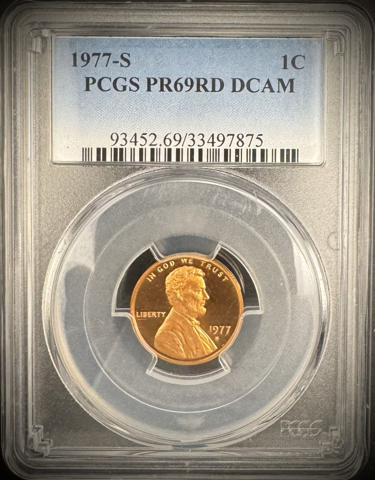 1977-S Lincoln Memorial Cent Penny PCGS PR69RD DCAM PROOF Coin DEEP CAMEO0