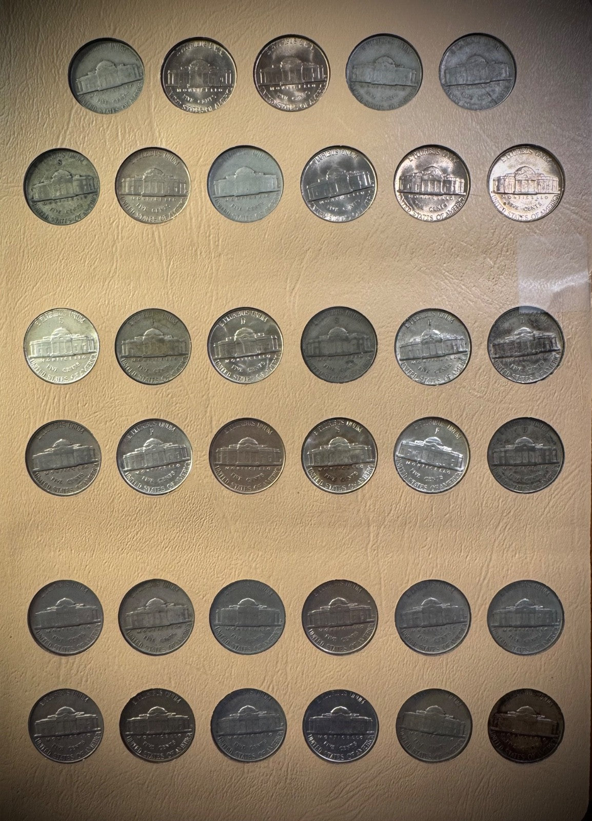 1938-1990 Jefferson Nickel High Grade COMPLETE SET w PROOFS In DANSCO 161 Coins2