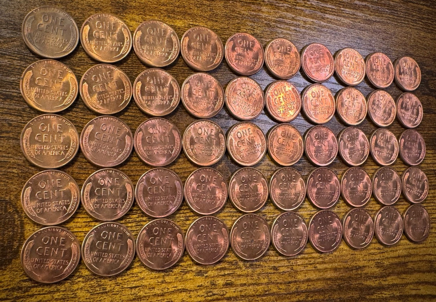 1958 Lincoln Wheat Cent Penny Red One (1) Uncirculated Roll With 50 Coins6