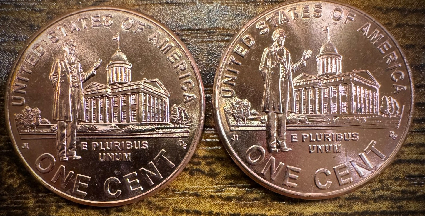 2009 Lincoln Cent Professional Life LP3 P D UNC BU 2 Coins From US Mint Rolls0