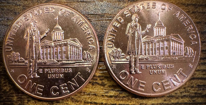 2009 Lincoln Cent Professional Life LP3 P D UNC BU 2 Coins From US Mint Rolls0