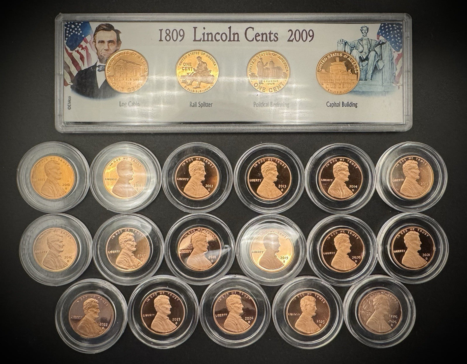2009-2026 S Lincoln Bicentennial Shield Cent Penny GEM PROOF 21 Coin Collection3