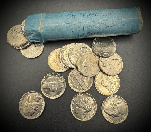 1990-P Jefferson Nickel BU Brilliant Uncirculated Roll Of 40 Coins0