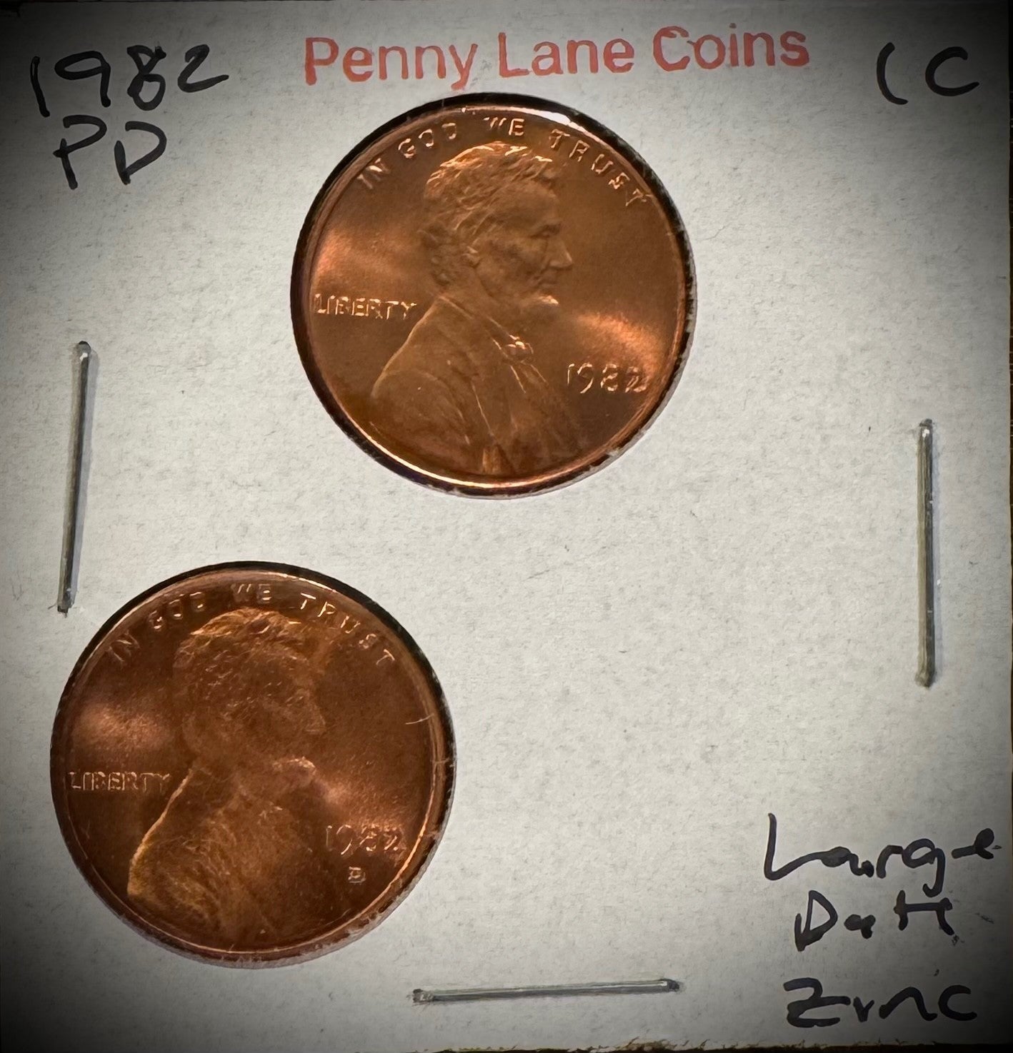 1982 Lincoln Memorial Cent P D Uncirculated Small Large Date Copper Zinc 7 Coins5