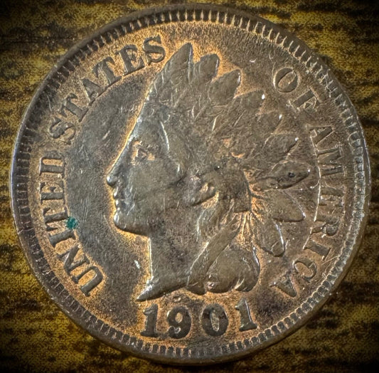 1901 Indian Head Cent Penny Full Liberty Diamonds0