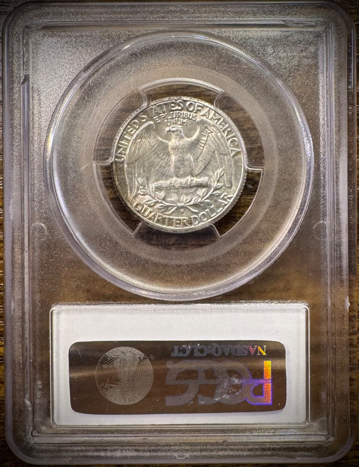 1935-S Washington Quarter PCGS MS66 RAINBOW TONED GEM BU Brilliant Uncirculated1