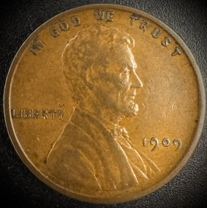 1909-P VDB Lincoln Wheat Cent Penny First Year Of Type AU #10