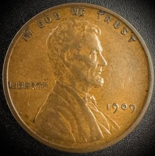 1909-P VDB Lincoln Wheat Cent Penny First Year Of Type AU #10