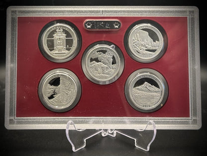 2010-S 90% .900 SILVER America the Beautiful Quarter Set w 2010 US MINT Box COA1