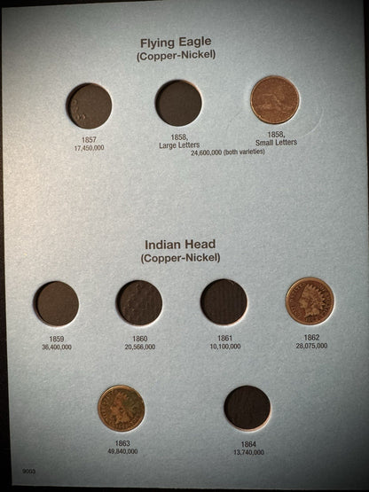 1857-1909 Flying Eagle Indian Head Cent Collection 26 Coins Starter Set Whitman2
