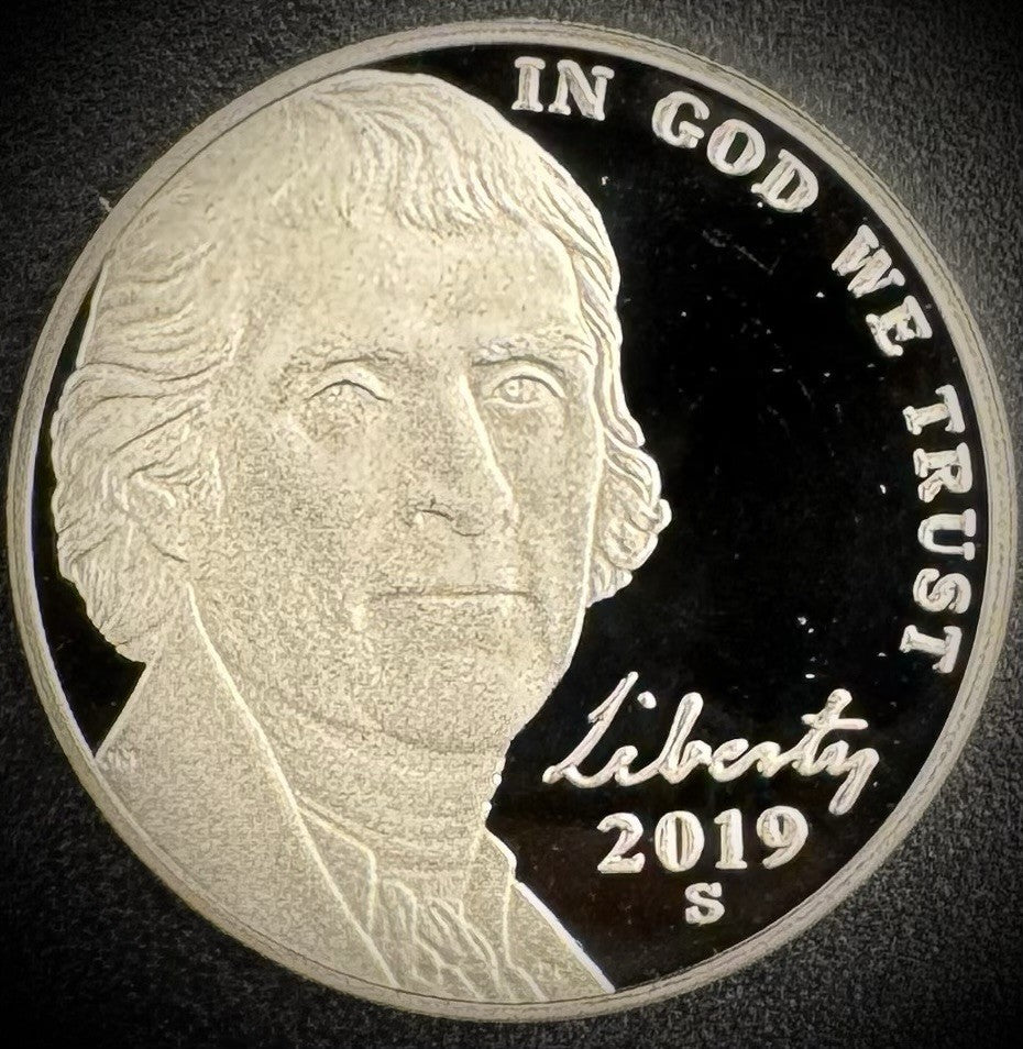 2019-S Jefferson Nickel GEM PROOF DEEP ULTRA CAMEO Coin0