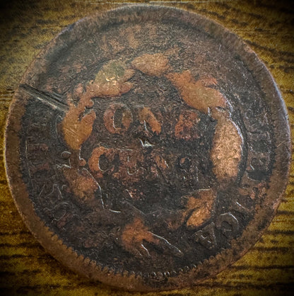 1844 Large Cent Coronet Head Braided Hair Style #11