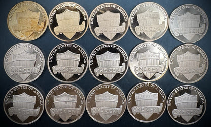 2010-2025 S Lincoln Shield Cent GEM PROOF 15 Coin CONSECUTIVE Years Lot Set1