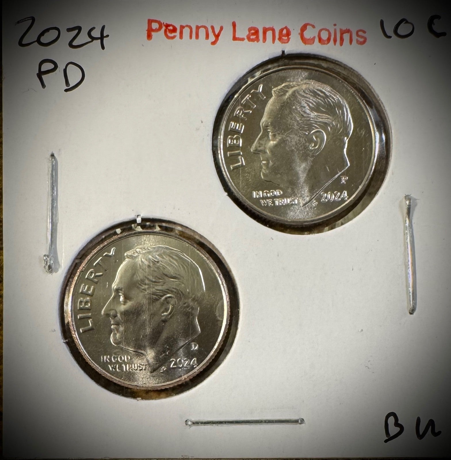 2024 Roosevelt Dime 10C P D Uncirculated 2 Coin Lot From OBW Rolls LOW MINTAGE0