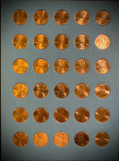 1959-2025 P D 68-74 S Lincoln Cent COMPLETE UNCIRCULATED SET In NEW Whitmans10