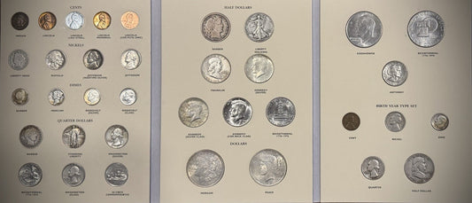 20th Century US Type Coins COMPLETE SET 36 Coins Includes Birth Year 1950 SILVER0