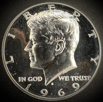 1969-S Kennedy 40% SILVER Half Dollar PROOF 50C0