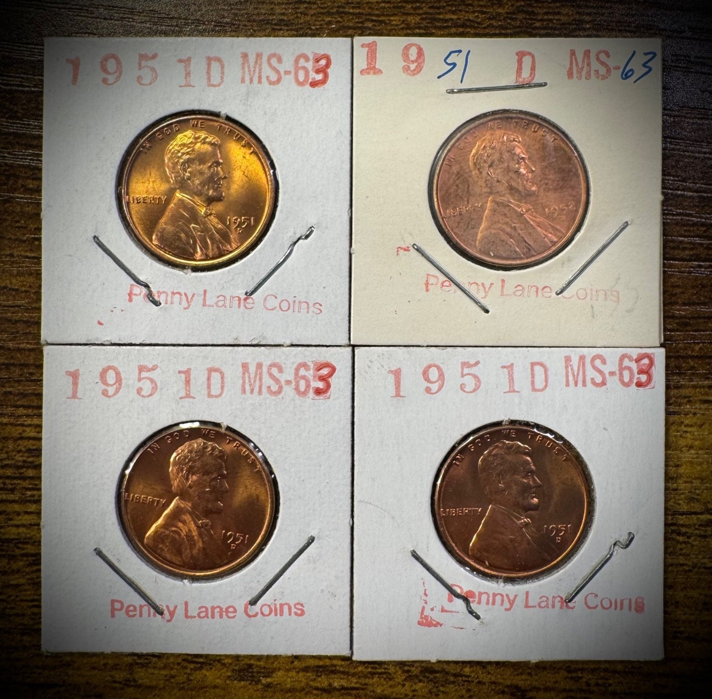 Lincoln Wheat Cent 1945-S 1950-S 1951-D 1953-D 1954-D&S 41 Coin Overstock Lot5