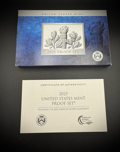 2025-S American Women Quarter GEM PROOF Clad 5 Coin Set w 2025 US MINT Box COA2