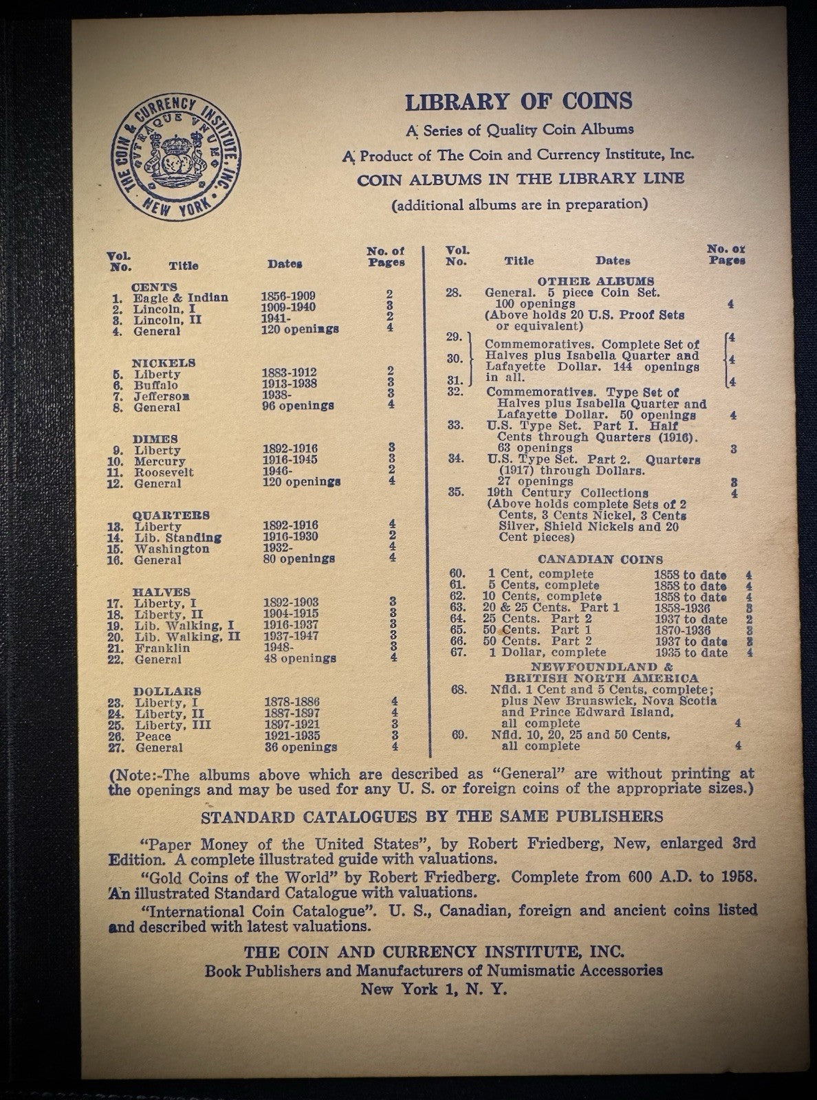 Never Used Vintage Library of Coins Flying Eagle & Indian Head Cents VOL 1 Album6