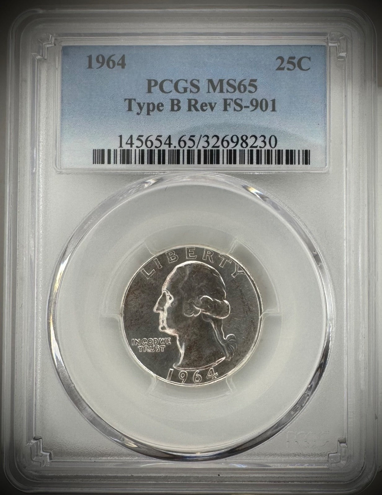 1964 Silver Washington Quarter PCGS MS65 Type B Rev FS-9014