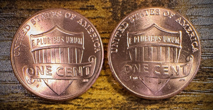 2020 Lincoln Shield Cent P D Uncirculated BU 2 Coin Lot From Original Rolls1