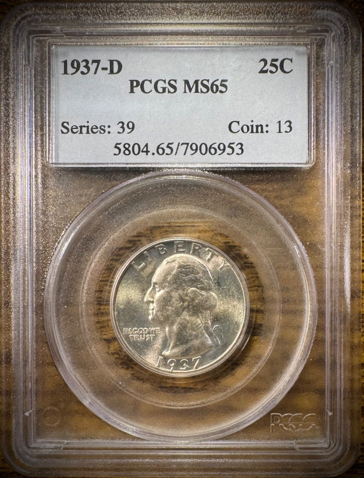 1937-D Washington Quarter PCGS MS65  BLAST WHITE GEM BU Brilliant Uncirculated0