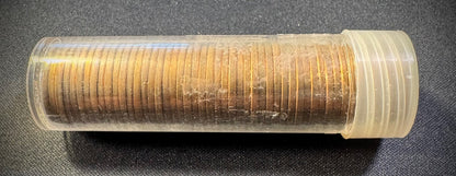 1957-D Lincoln Wheat Cent Penny RED LUSTROUS Uncirculated Roll Of 50 Coins9