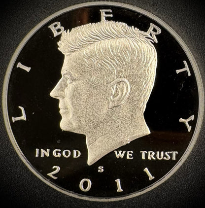 2011-S GEM PROOF Kennedy Half Dollar Clad 50C DEEP ULTRA CAMEO0