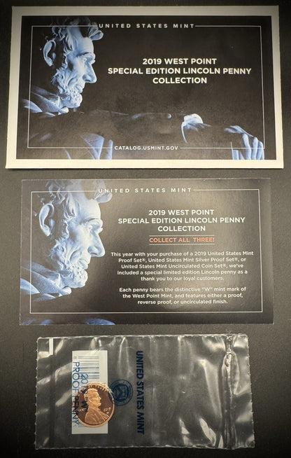 2019-W Lincoln Shield Cent Penny PROOF Coin ULTRA DEEP CAMEO w US Mint OGP & COA0