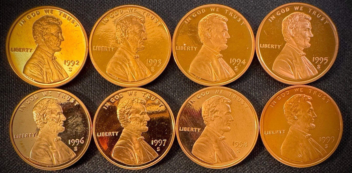 1968-2009-S PROOF Lincoln Memorial & Bicentennial Cent 45 Coin Set7