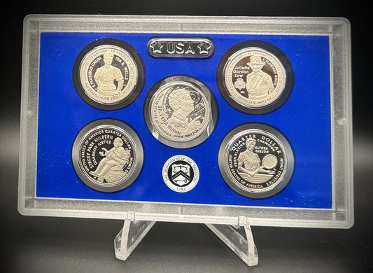 2025-S American Women Quarter GEM PROOF Clad 5 Coin Set w 2025 US MINT Box COA1