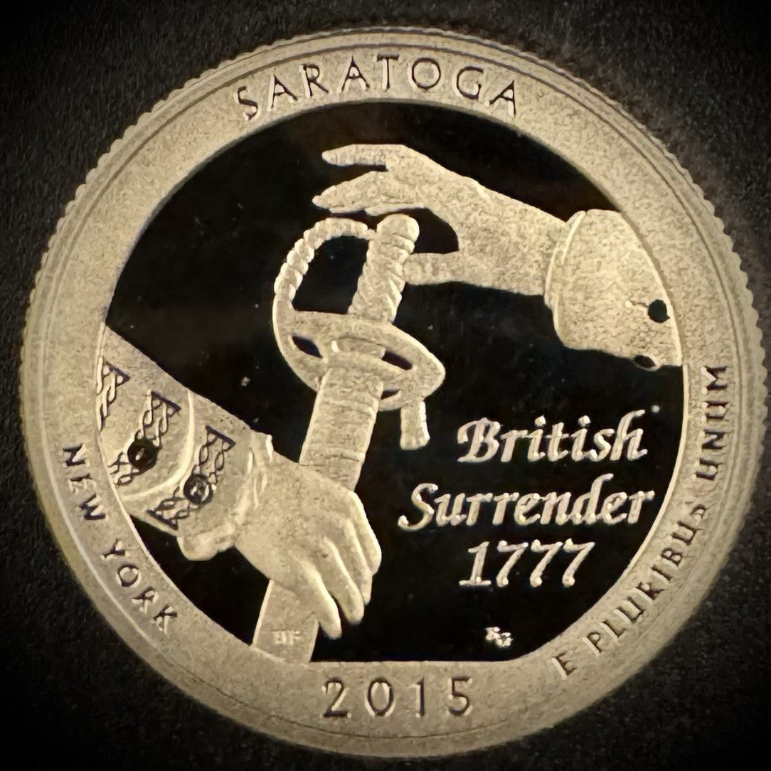 2015-S GEM PROOF America the Beautiful Saratoga Clad Quarter DEEP ULTRA CAMEO0