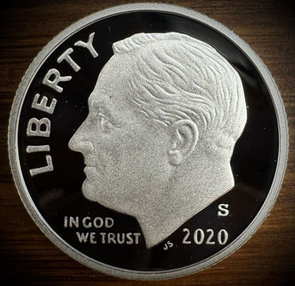 2020-S 99.9% SILVER GEM PROOF Roosevelt Dime 10C .999 Fine Coin #20