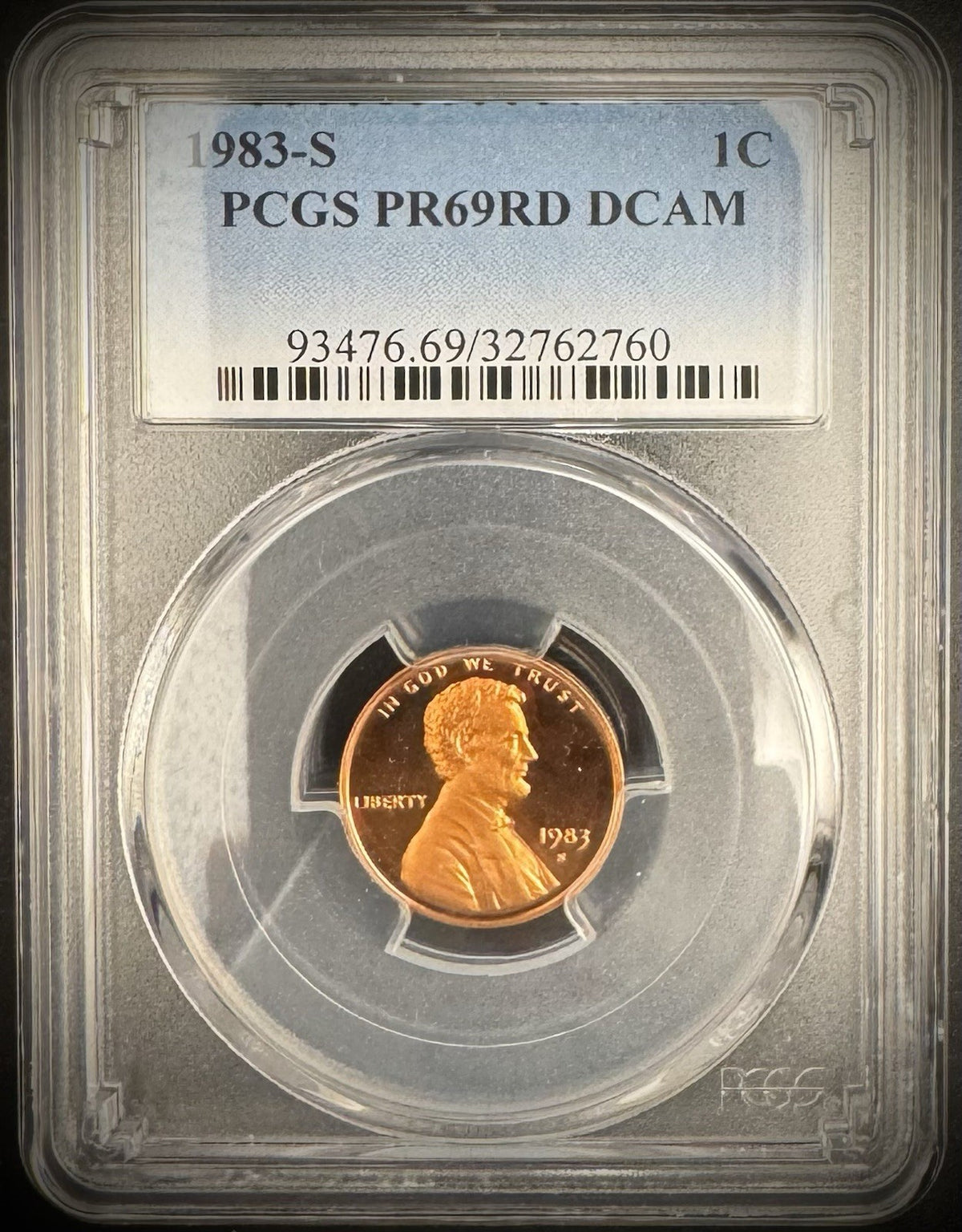 1993-S Lincoln Memorial Cent Penny PCGS PR69RD DCAM PROOF Coin DEEP CAMEO0
