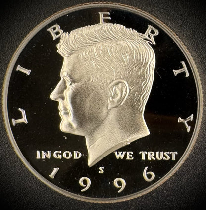 1996-S GEM PROOF Kennedy Half Dollar Clad 50C DEEP ULTRA CAMEO0