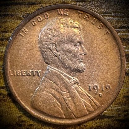 1919-D Lincoln Wheat Cent Multicolored Toning Beautiful Denver Coin VIDEO0