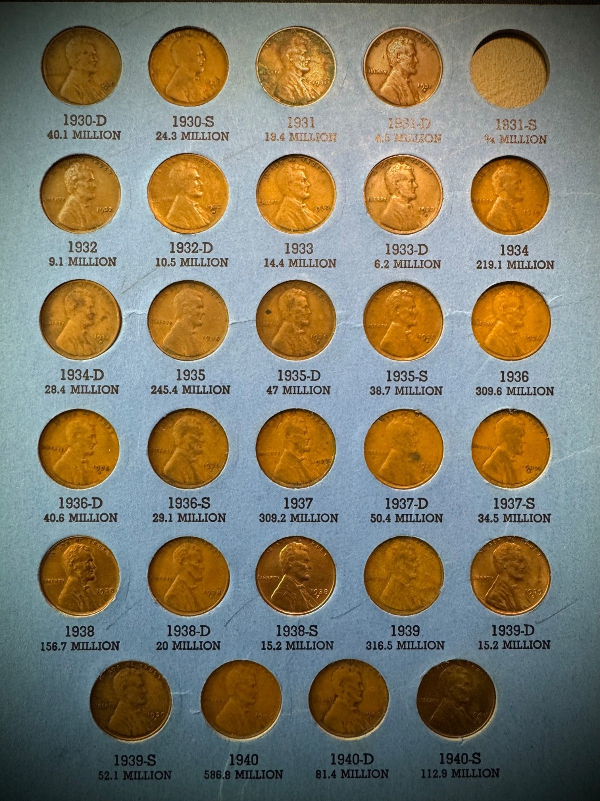 1909 VDB-1974 P D S Lincoln Cent Starter Set 154 Coins 1960-D Small Date Whitman4