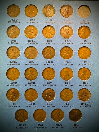 1909 VDB-1974 P D S Lincoln Cent Starter Set 154 Coins 1960-D Small Date Whitman4