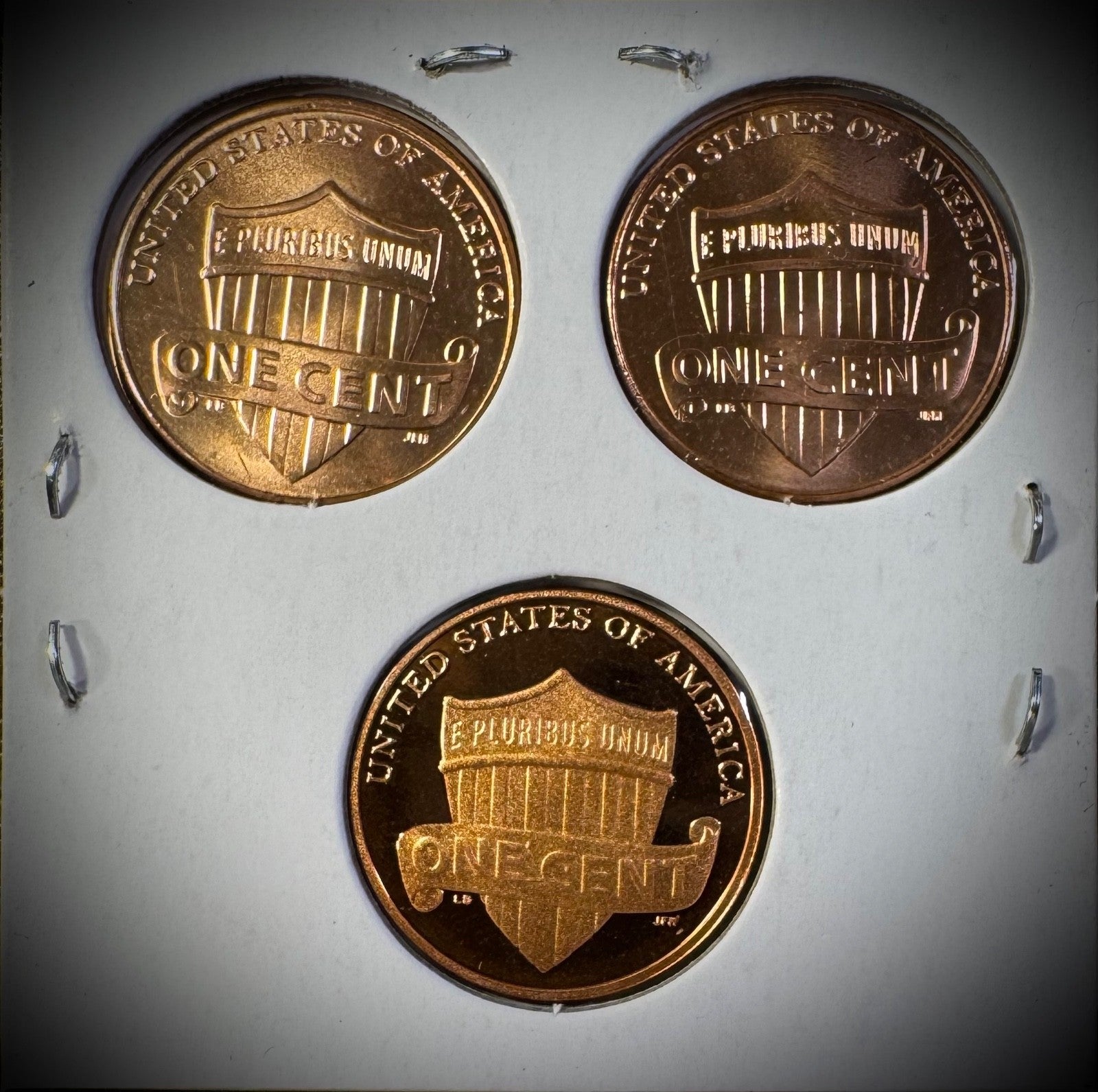 2010 P D S Lincoln Shield Cent UNCIRCULATED + PROOF 3 Coin Lot First Year Shield1