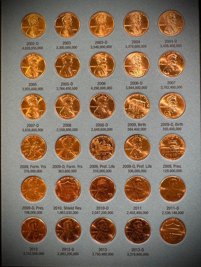 1975-2025 P D Lincoln Memorial Cent COMPLETE UNCIRCULATED SET In NEW Whitmans5