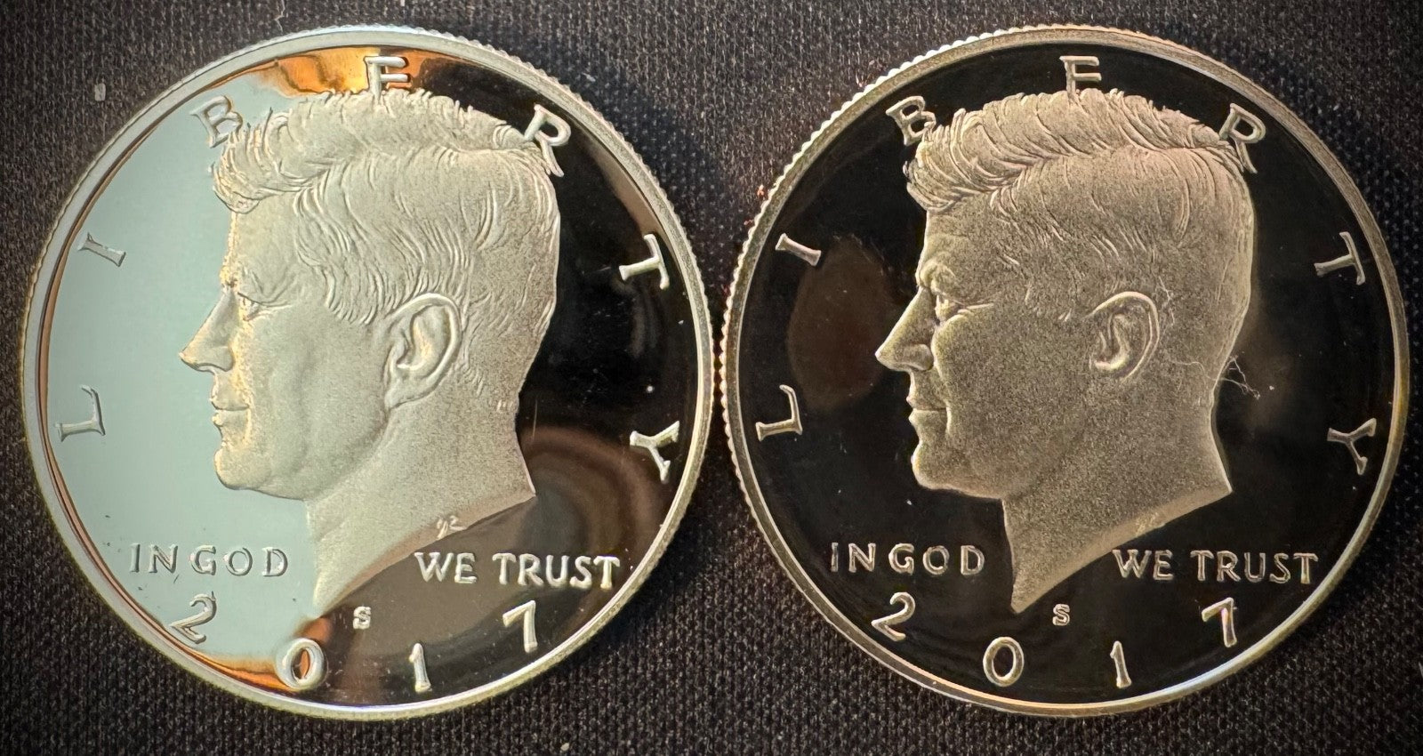 2017-S Kennedy Half Dollar GEM PROOF .900 90% Silver & Clad 2 Coin Lot Set2