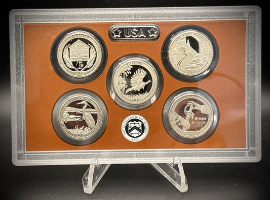 2015-S ATB Quarter GEM PROOF Clad 5 Coin Set w 2015 US Mint Box and COA0