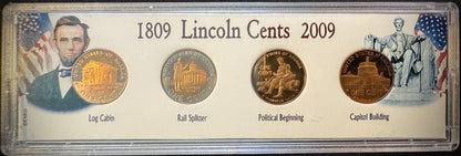 2009-S Lincoln Bicentennial Cent GEM PROOF 4 Coin Set GORGEOUS Naturally Toned0