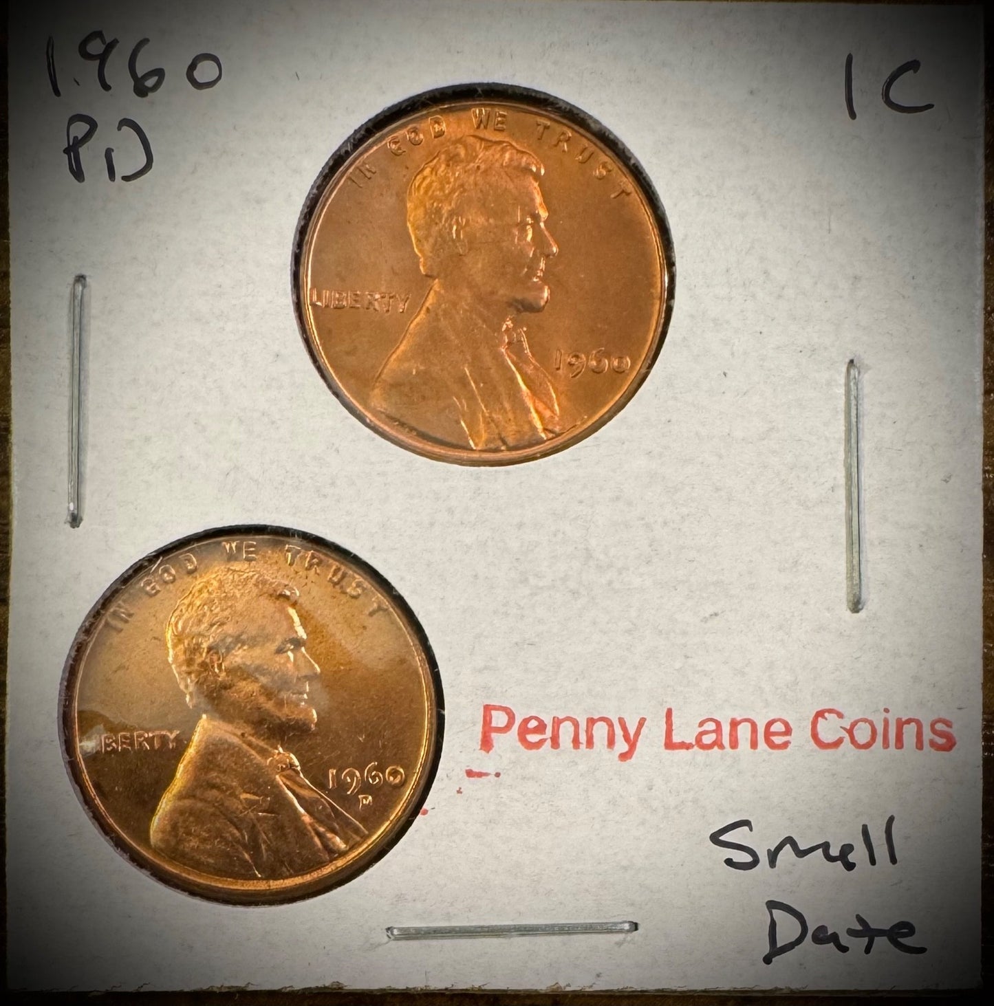1960 P & D Lincoln Memorial Cent Small & Large Date BU 4 Coin Set Original Rolls2