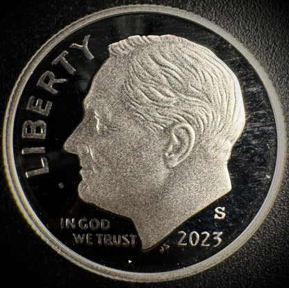 2023-S 99.9% SILVER PROOF Roosevelt Dime 10C .999 Fine Coin0