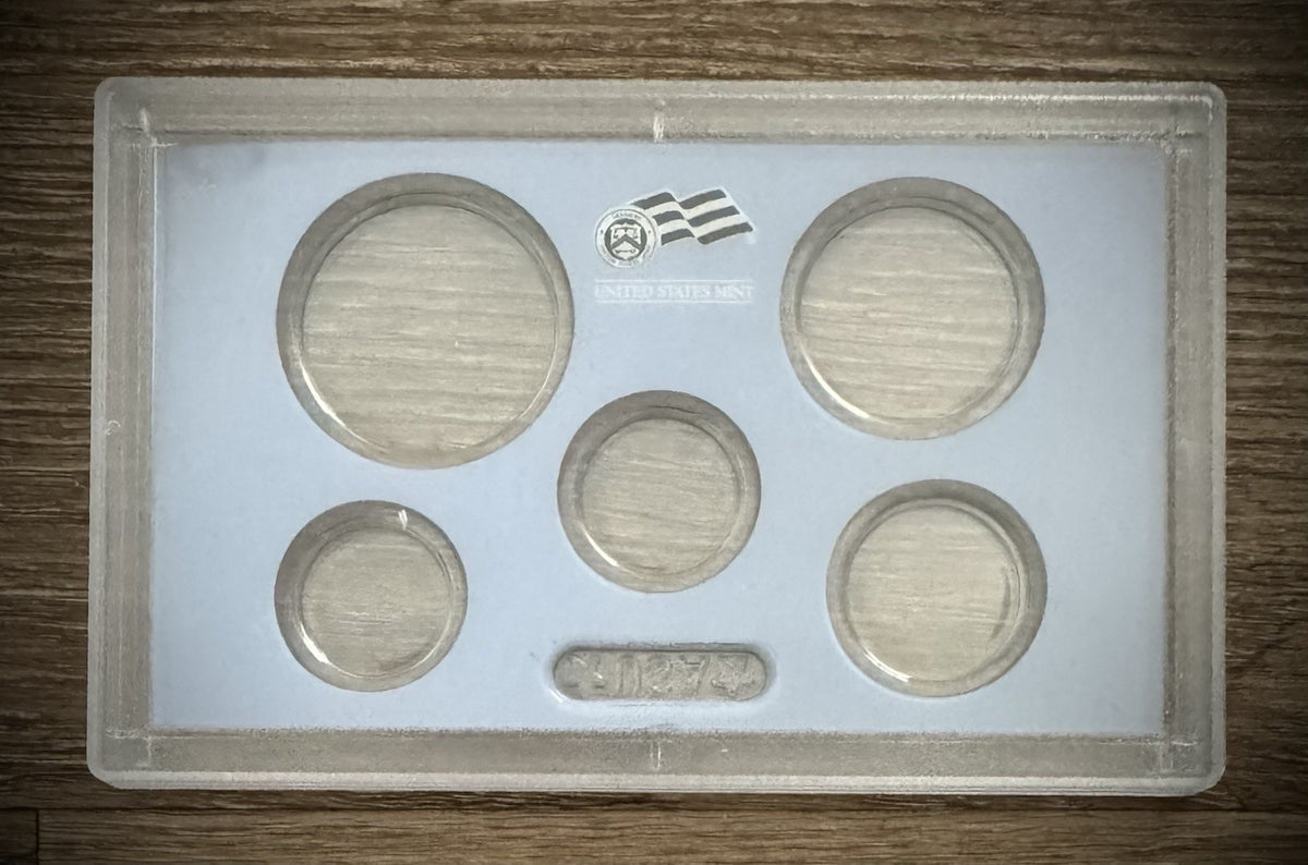 Light Blue Empty Plastic Case Holds 5 Coins Lot of 10 From US MINT Proof Sets1