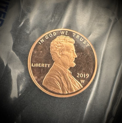 2019-W Lincoln Shield Cent Penny PROOF Coin ULTRA DEEP CAMEO w US Mint OGP & COA2