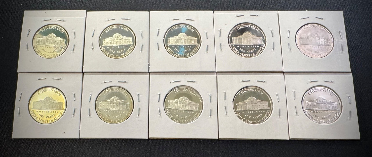 2016-2025 S Jefferson Nickel PROOF DEEP CAMEO Coin Set Lot 10 Consecutive Years11